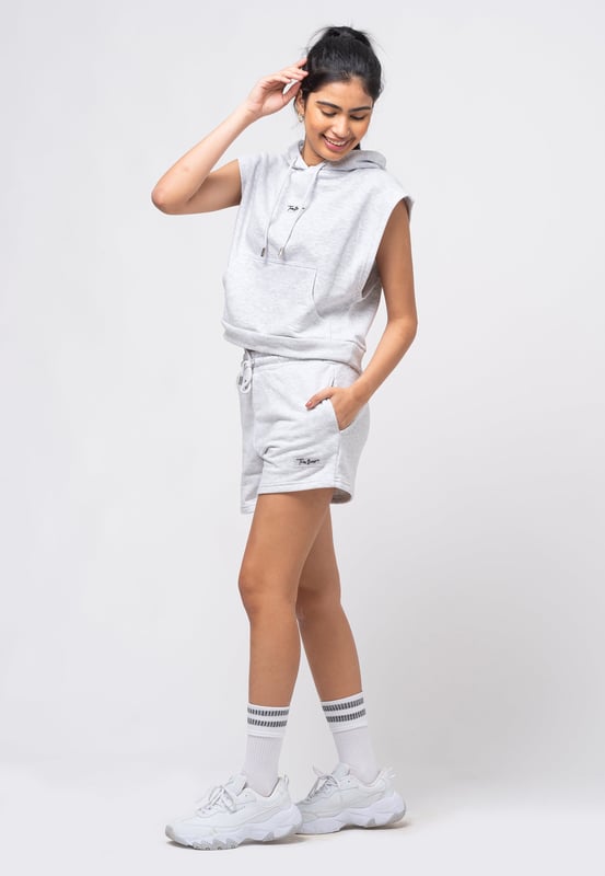 Tom Barron Damen-Sommer-Trainingsanzug-Set mit kurzer Hose und ärmellosem Oberteil
