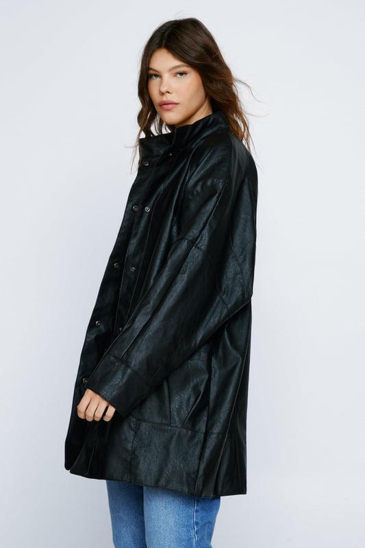 Soft brushed longline moto jacket hot sale