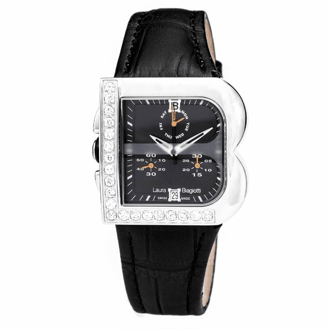 Laura Biagiotti LB0002-CN-2 - Damenuhr Quarz aus Edelstahl• Material: Edelstahl• Glas: Mineral• Armband: Leder• Farbe: Silber• Wasserbeständigkeit: 0 m (0 ATM)• Gehäusegröße: 33 mm