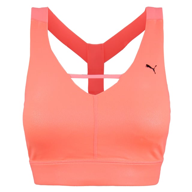 Puma Dry Cell Medium Impact Pearl Bra Womens Training Peach Crop Top 519563 04