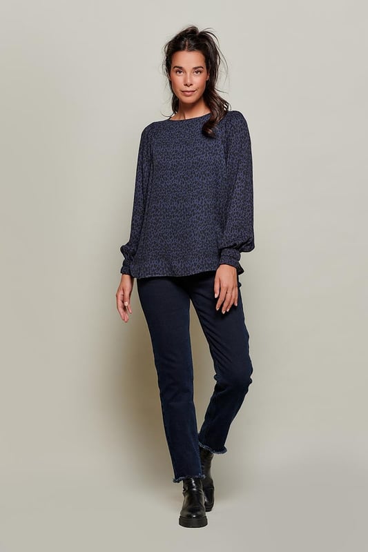 Caroline Tensen Avignon Print Blouse Navy