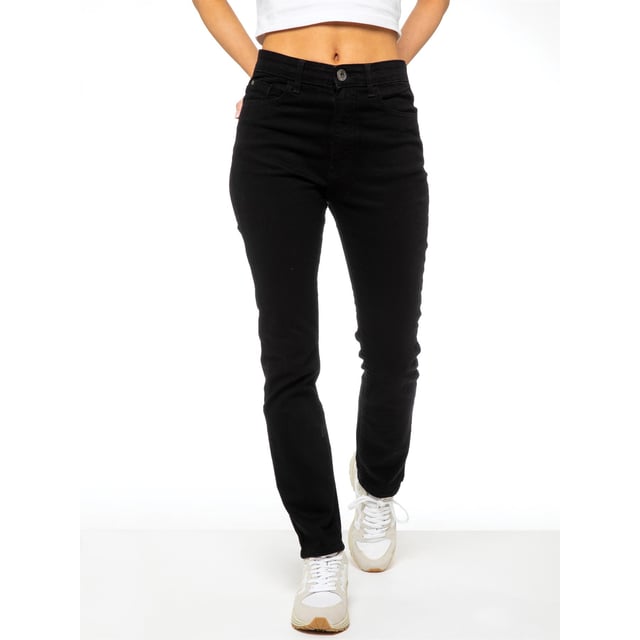 Enzo Womens Straight Leg Denim Jeans. Ausgestattet mit Markenknopf und Nieten mit Button Fly Fastening. Fügen Sie einen neuen Mode-Look in Ihr Leben. Toll zu tragen mit T-Shirt für den täglichen Gebrauch. Bequem und einfach zu tragen.
