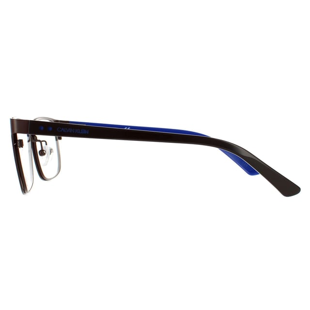 Calvin Klein Rectangular Mens Satin Dark Brown Glasses Frames CK19302 are a rectangle design made from lightweight acetate. . Adjustable nose pads ensure a comfortable fit, and the temples are etched with the Calvin Klein logo.