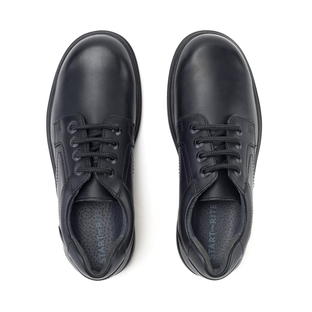 Start Rite Isaac Black Leather Lace Up School Shoes