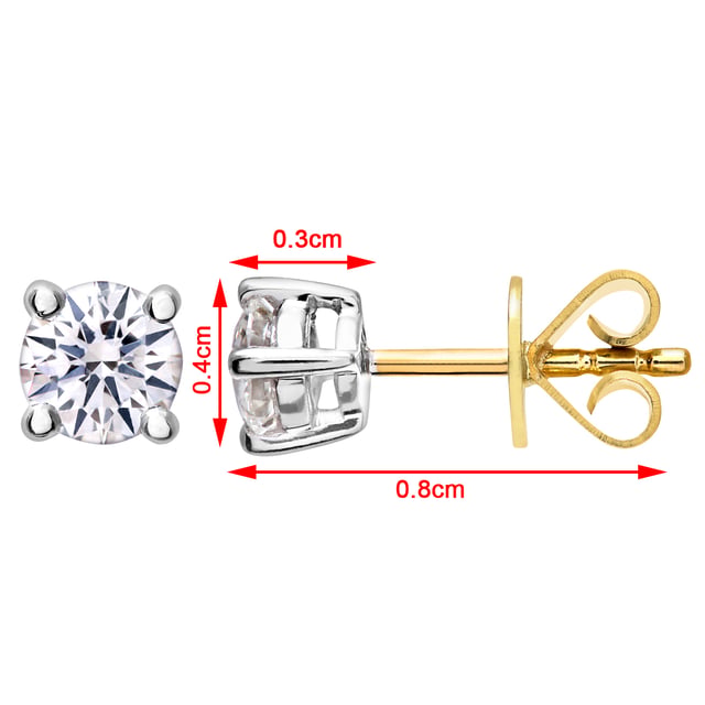 Boucles D'oreilles En Or 18 Carats Avec Zirconites - Élégantes Et Lumineuses