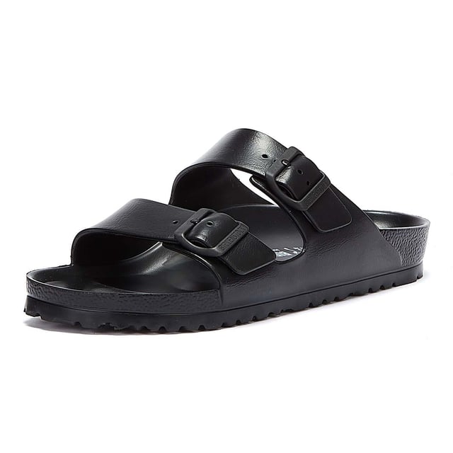 Las Birkenstock Arizona cuentan con dos correas ajustables para garantizar un ajuste cómodo y seguro. La plantilla contorneada 'anatomicamente correcta' y la barra para los dedos elevada apoyan la función de agarre de tus pies. Las sandalias Arizona de EVA tienen un ajuste más estrecho en comparación con otros estilos de Birkenstock.