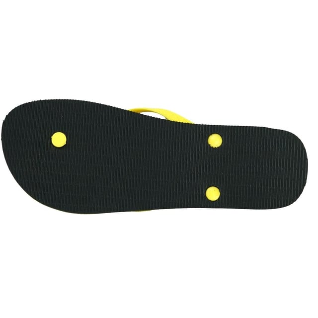 Philipp Plein Brand Logo Zwart Geel Teenslippers. Philipp Plein Flips Flops. Philipp Plein-branding. 100% EVA-zool, 100% PL-bovenwerk. Philipp Plein 2022 strandkledinglijn. Stijlcode: IMPS904 99Y