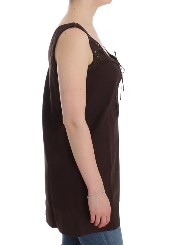Authentic Ermanno Scervino Beachwear tunic dress
  Made with 100% brown cotton stretch fabric
  Comfortable and stylish design
  Perfect for a day at the beach
  Made in Italy
  Includes logo details
  Must-have addition to your summer wardrobe
Material: 97% Cotton 3% Elastane