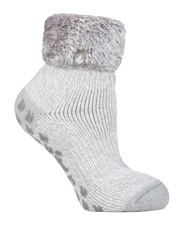 Heat Holders Ladies Non Slip Thermal Low Cut Fluffy Slipper Socks