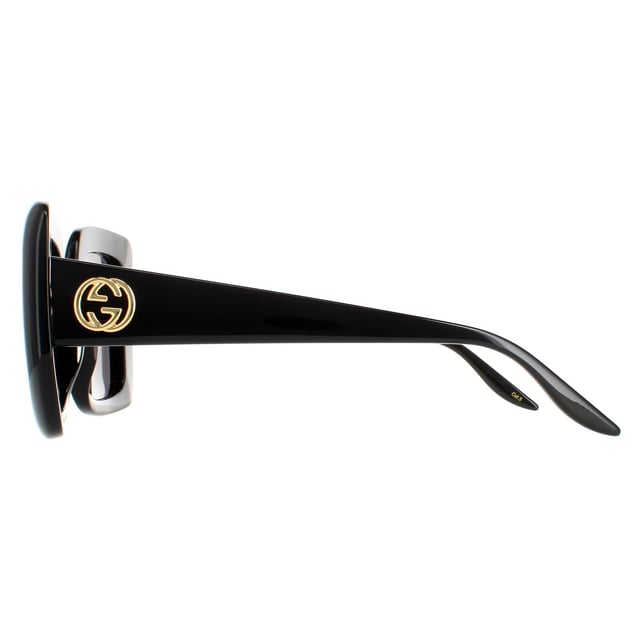 Gucci Square Womens Black Grey  GG0896S  Sunglasses are a large oversized style with a bold square shape and featuring the interlocking GG Gucci logo on the temples for that authentic Gucci look.