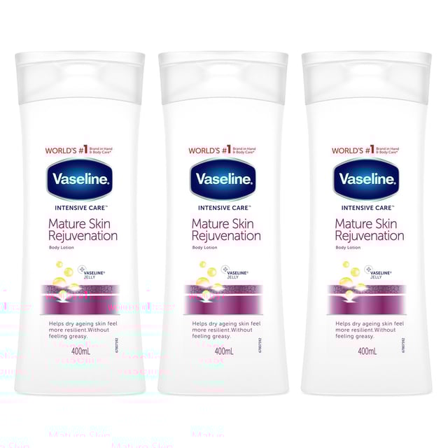 Vaseline Intensive Care Body Lotion Mature Skin 400ml, 3 Pack