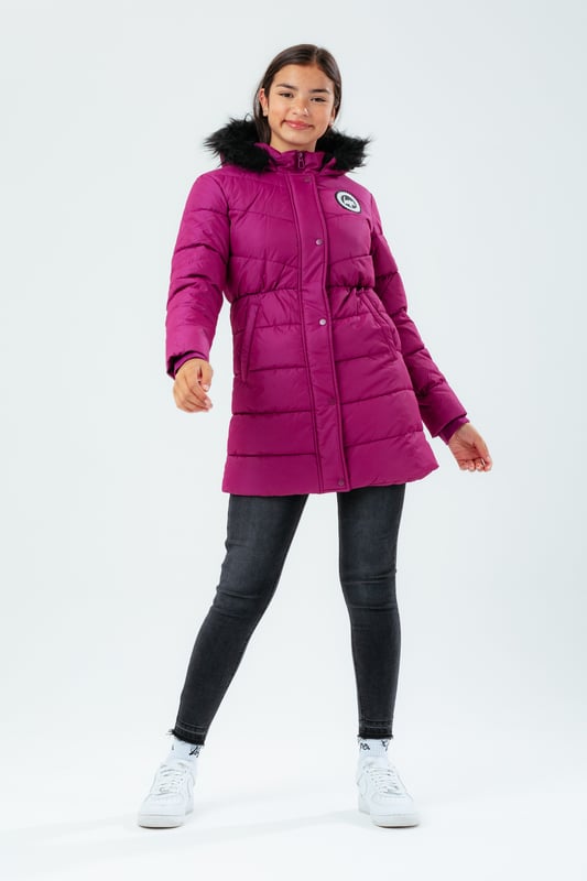 Hype Berry Longline Padded Kids Parker Jacket
