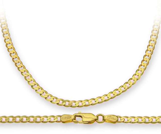 9K (375) geel goud: 5,4 gram; # Afmeting: 46 cm x 0,3 cm