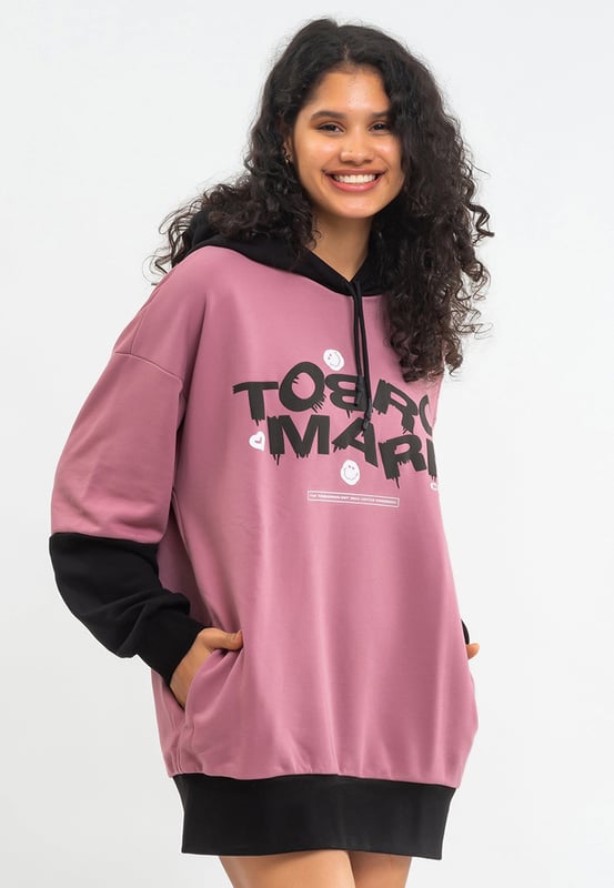 Tom Barron Damen-Kapuzenkleid – Logo-Rückseite in Oversize