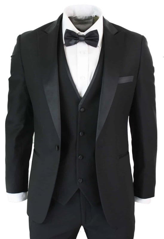 Join the ranks of the well dressed with a little help from Paul Andrew's Regent Suit. A stunning black Tuxedo. while full lining ensures an easy glide over shirts or knitwear.Offset the suit with a crisp white shirt and complete the look with one of Paul Andrew's Black Bow Ties.