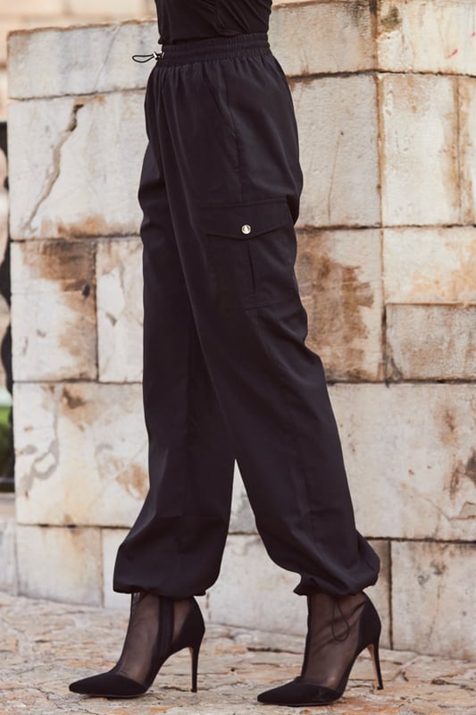 REASONS TO BUY:

For an instant outfit refresh
Drawcord hem, cargo pockets - all the on-trend details
Elasticated waist, relaxed fit - show us a comfier trouser
Pockets, because everything is better with pockets
Take them out with a little black top and heels
Keep things cosy with a chunky knit and trainers

Inside leg to fit: Short 29" | Regular 31" | Long 33"