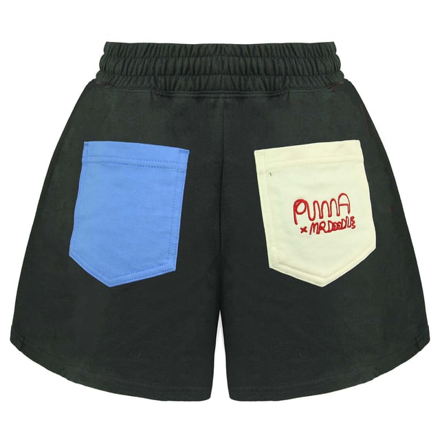 Puma x Mr. Doodle Stretch Waist Logo Black Womens Shorts