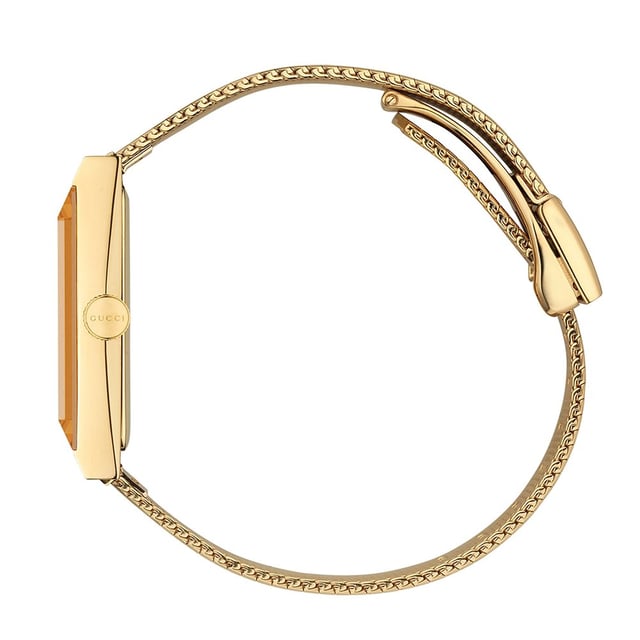 Supplier Code YA147410Range G-FrameStrap/Finish Stainless Steel,Gold Tone,Ion Plated/PVDStrap Type BraceletWatch Movement QuartzWater Resistancy 30mCase Size (mm) 34Dial Colour Multi-ColouredMarkers DotsClasp Type BuckleGlass Type Sapphire Crystal GlassWarranty 2 YearsFinish Polished