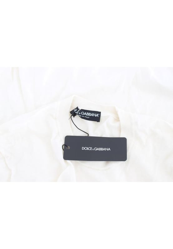 Brand: Dolce \\u0026 Gabbana.\\n  Condition: Brand new with tags.\\n  Material: 100% cashmere.\\n  Color: White.\\n  Sleeve: 1/2 sleeve.\\n  Made in Italy.\\n  Logo details.