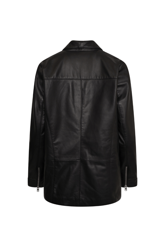 BARNEYS ORIGINALS Real Leather Waterfall Blazer