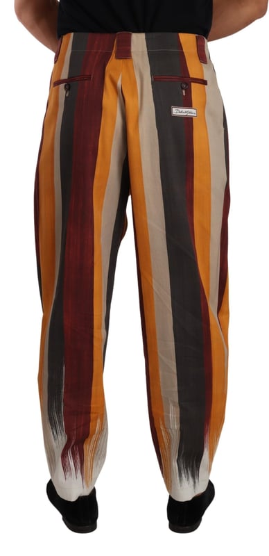 100% Authentic Dolce & Gabbana skinny pants
  Crafted from flax
  Multicolor stripes
  Regular fit
  Zip and button closure
  Logo details
  Made in Italy
  Material: 58% Flax 42% Cotton
Material: 58% Flax 42% Cotton