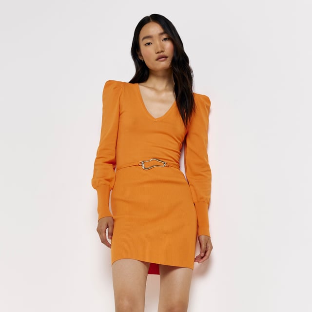 River Island Womens Mini Bodycon Dress Orange