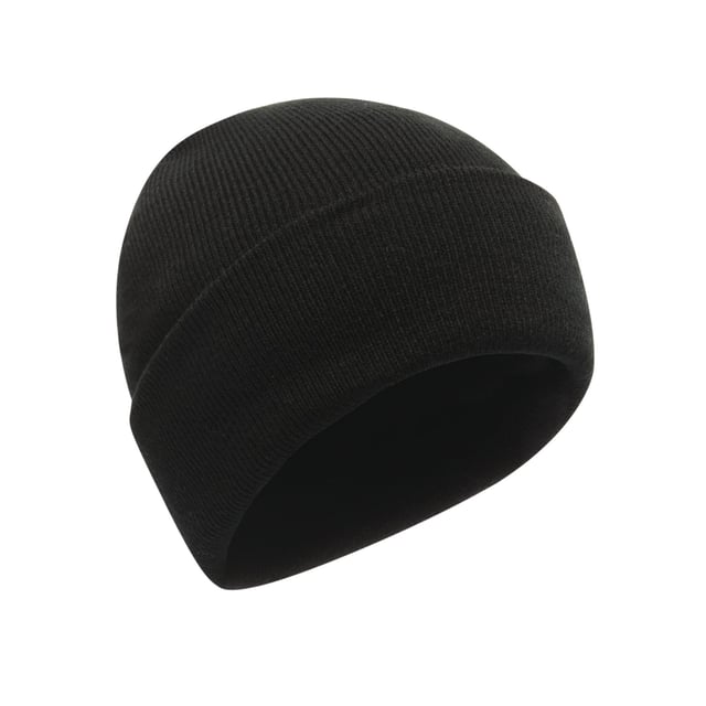 Adults beanie hat. Fully ribbed soft touch 100% acrylic fabric. Double layer knit. Slouch look or classic turn up styling. Available in a variety of colours.