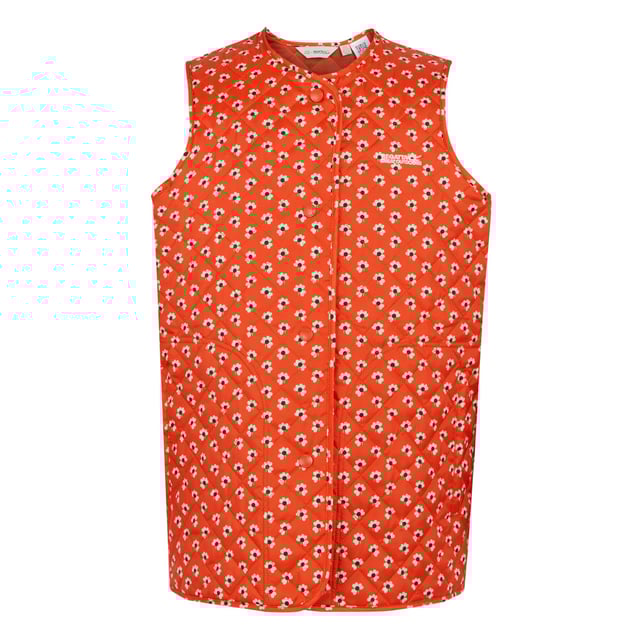 100% Polyester. Lining: Polyester, Taffeta. Design: Clover, Diamond, Quilted. Fabric Technology: Durable, DWR Finish, Insulating, Lightweight, Warmloft. Sleeve-Type: Sleeveless. Neckline: Stud. Pockets: 2 Side Pockets. Fastening: Stud. 12 UK: 36 in. 14 UK: 38 in. 18 UK: 43 in. 16 UK: 40 in.