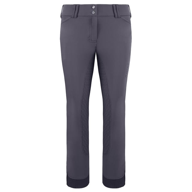 The Ariat Tri Factor Grip Full Seat Ladies Breeches are designed to keep you cool and collected without comprimising on style or comfort.

Featuring many of Ariat's advanced technologies, these breeches have been manufactured with a stretch, mid-weight knit fabric that is infused with a unique Icefil® Xyltol-based cooling system. This is designed to reduce skin temperature by up to 5°F, using highly efficient wicking fibres which quickly pull moisture away from the skin. Nano particles woven into the fabric also help to eliminate odour and offer protection from the sun, making the Tri Factor Breeches perfect for both competition and every day wear.

Designed with an innovative V3® panel in the back waistband which accomodates a rider's varying hip angles, they provide high levels of support without restricting your freedom of movement. An Ariat hex Silicone Grip full seat offers security and stability when in the saddle, while the Calf Fit System™ lower leg cuffs minimise bulk around the calves and alleviate pressure points on the ankles under long riding boots.

Finished with elegant faux back flap pockets and eye-catching and smart Ariat branding.