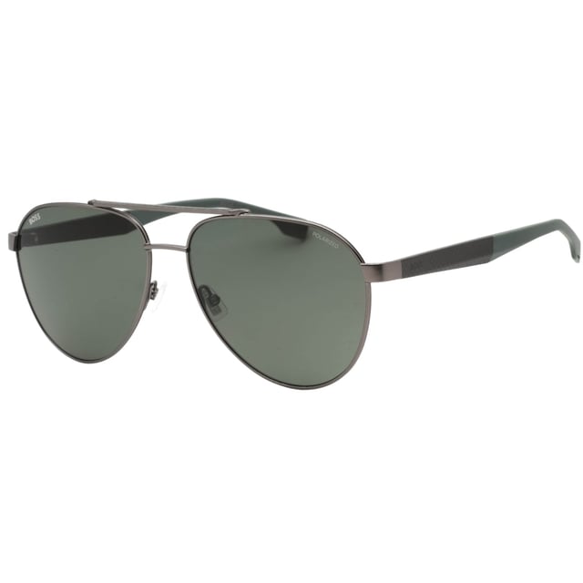 Hugo Boss Dark Silver Sunglasses, Lens Width = 60mm, Nose Bridge Width =15mm, Arm Length = 145mm, Sunglasses, Sunglasses Case, Cleaning Cloth and Care Instructions all Included, 100% Protection Against UVA &amp; UVB Sunlight and Conform to British Standard EN 1836:2005, Silver Sunglasses