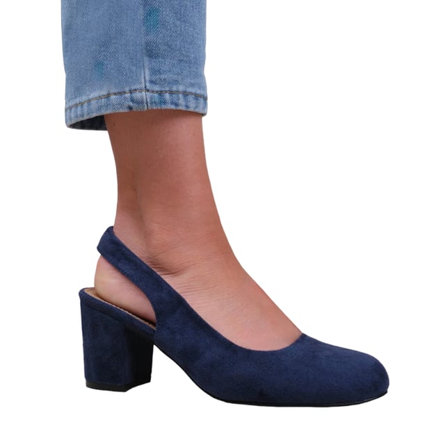 Boven: Suède. Binnenzool: Verstevigd. Buitenzool: Rubber, Tractiegrip. Stoftechnologie: Duurzaam. Slingback. Blokhak. Hakhoogte: 2.7in. Ontwerp: Eenvoudig. Teenstijl: Rond. Sluiting: Enkelbandje. Geschikt voor: Breed.