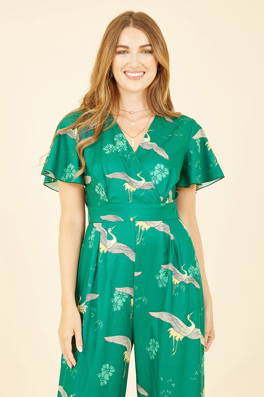 Crane print jumpsuit hot sale