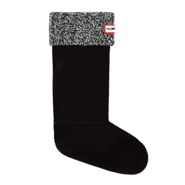 Hunter 6 Stitch Cable Knitted Black Tall Boot Socks