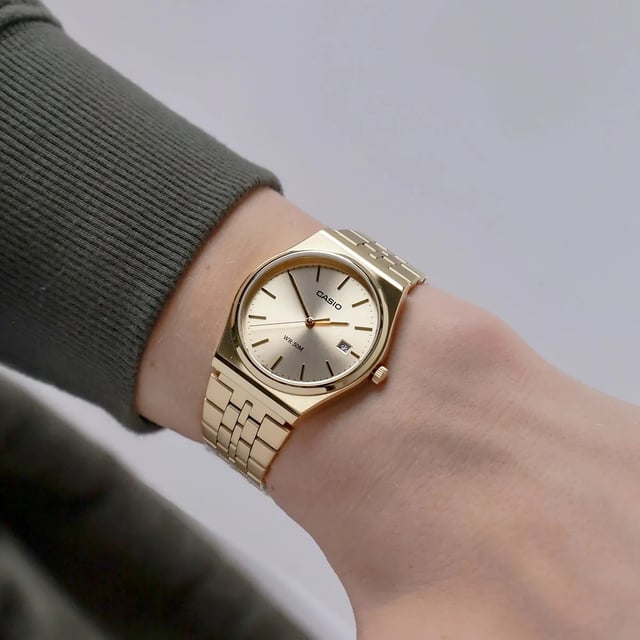 Casio round gold watch on sale