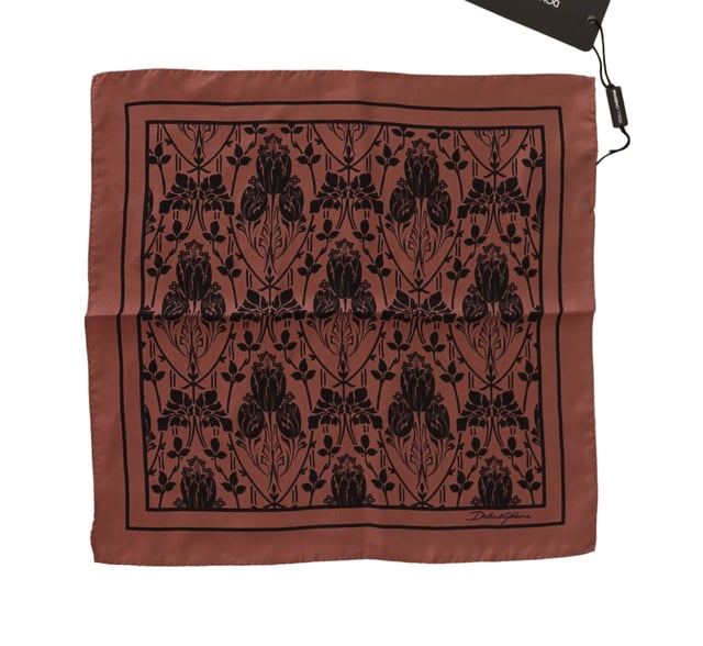 Gorgeous brand new with tags
  Floral print on 100% silk
  Brown color
  Dolce & Gabbana logo details
  Made in Italy
  Size: 32cm x 32cm
Material: 100% Silk
