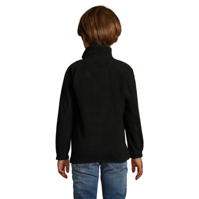 Pill resistant. High density. Unlined. Taped back neck. Collar high full zip. Two front zip pockets. Elasticated cuffs. Open hem with drawcord. Fabric weight: 300 gsm. Material: 100% Polyester. Size (years): 4, 6, 8, 10, 12. Height (cm): 96-104, 106-116, 118-128, 130-140, 142-152.