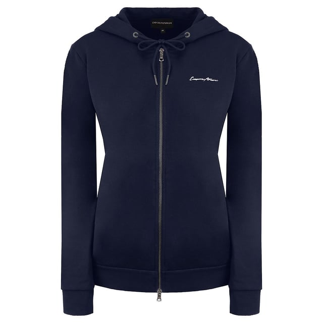 Emporio Armani Logo Mouw Donkerblauw Dames Hoodie Sweatshirt 7V2M36 6J39Z 1579