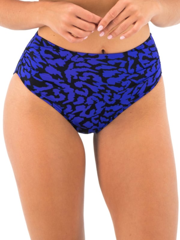 Hope Bay Full Bikini Brief. High waisted bikini bottom with gathered detailing providing a flattering ruching effect and full coverage. This product is hand wash only.