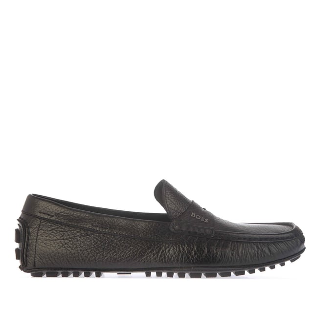 Mens Boss Driver Moccasin Shoes in black.- Leather upper.- Slip on closure.- Hand stitching.- Traction sole.- Ref: 50497783001