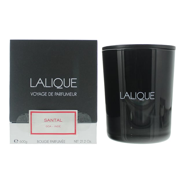 Lalique Parfums comes into the home with a luxurious collection of scented candles presented in a sleek black case. The Santal scented candle evokes the warm and heady scent of sandalwood patchouli and cumin around a blazing fire.