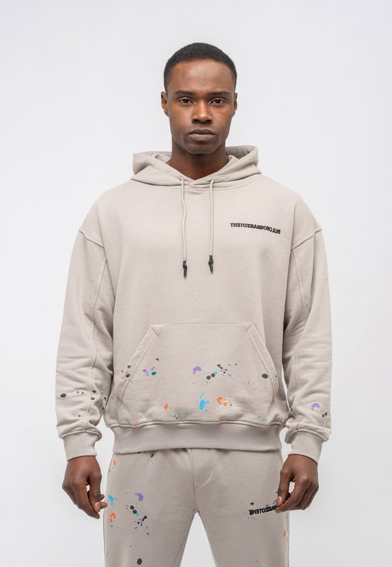 Tom Barron Herren-Trainingsanzug-Set Paint Splatter in Oversize