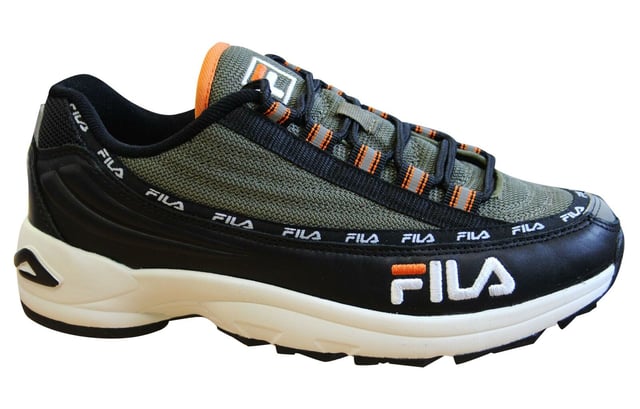 Fila DSTR97 Negro de cuero de oliva Negra encaje de encaje para hombre Trainers 1010570 12Q