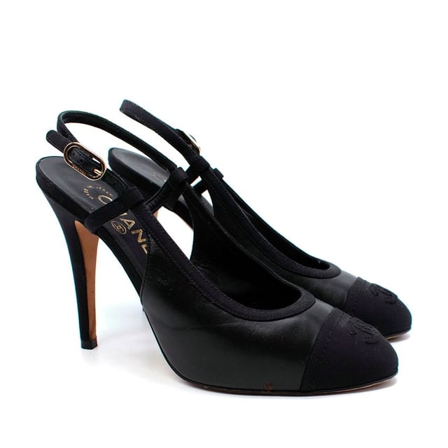 Chanel cap toe slingback clearance