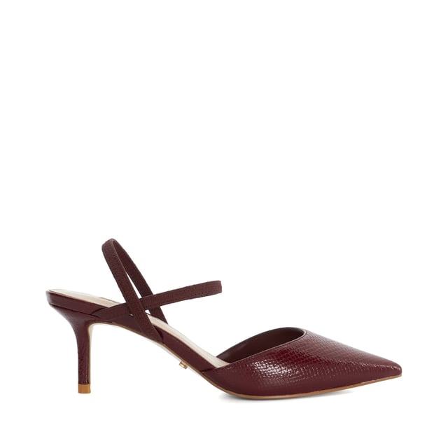 Revamp your occasion edit with our Classical courts. Set on a medium stiletto heel, this  design is certain to become the focal point of your ensembles. Detailed with an elasticated slingback for a comfortable fit, this point-toed silhouette will refresh your looks in an instant.