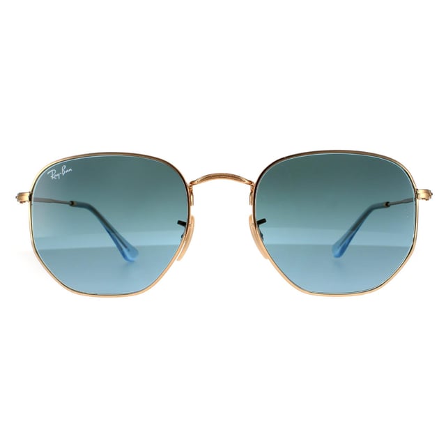 Gold and blue ray bans shop