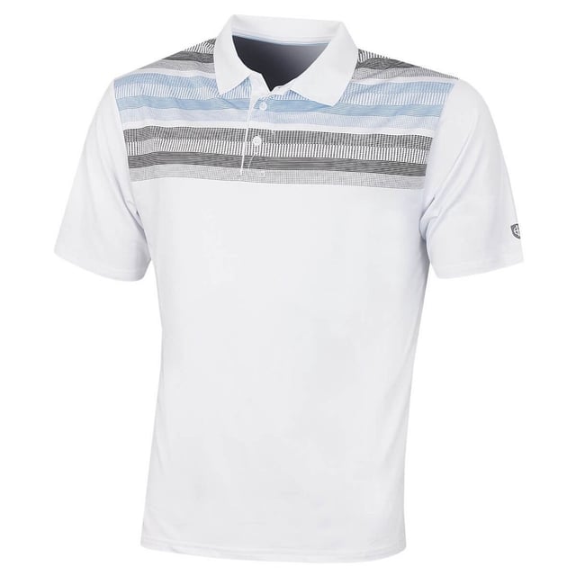 Island Green have introduced the IGTS2049 Men's Matrix Print Golf Shirt. Made from materials with 4-way stretch properties this garment allows for flexible movements teamed additionally with quick drying elements creating the ideal t-shirt that offers maximum comfort and freedom of movement during play. Island Green have designed this top from a coolpass technical fabric with breathable materials giving you lightweight movements and therefore providing you overall with the latest technology and fabrics allowing you to perform, feeling unrestricted and protected from the ever changing elements out on the course. Finished with a stylish self fabric collar and branded 3 button placket.
• Proudly supporting the Island Green logo to the left arm and with a branded 3 button placket
• Breathable Materials – By only using fabrics which made from breathable lightweight properties this offers both comfortable and fashionable attire for all purposes
• Moisture Wicking – This garment has moisture-wicking properties embedding within drawing moisture away from the skin for evaporation rather than being absorbed into the garment, ideal for a hot day on the course
• Quick Drying – Made from materials that are designed for a quick drying process perfect for your wardrobe
• 4-Way Stretch Properties – This garment is fused with 4-way stretch properties allowing the wearer to have flexible mobility that does not disturb the materials and bounces back into their original intended place