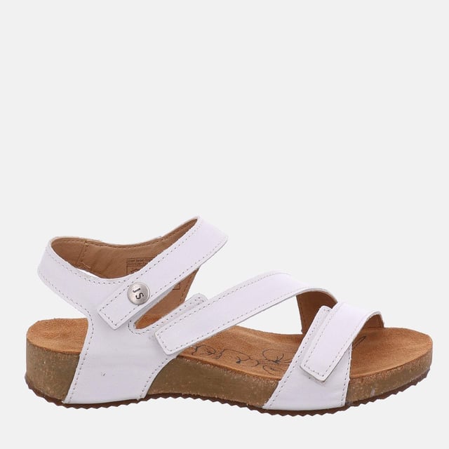 This Josef Seibel Tonga 25 ladies leather sandals are a practical yet comfortable pair of ladies three strap sandals designed from supple leather with a three straps over the foot, this pair boast a stylish leather finish, are lightweight, flexible and highly durable sole for comfort and ease of movement.

Upper: Leather
Lining: Leather
Footbed: Leather
Sole: Cork/PU
TR Tread
Velcro Fastening and adjustable strap.
Lightweight &amp; Flexible