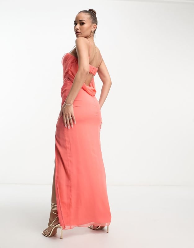 chinese dress ladies Coral Seville Maxi Dress  Hess
