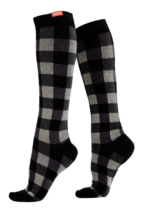Energize your legs! Using integrally-knit graduated compression, these compression socks apply therapeutic pressure that starts at the ankle and gradually eases above. It’s this external pressure that energizes your legs and reduces swelling. These socks have a 20-30 mmhg compression level that is ideal for all-day, everyday wear, sitting or standing for long periods. High-quality premium cotton fibers and spandex throughout the sock allow for sustained compression throughout the day. Alleviate achiness & heaviness by squeezing the legs from the bottom up, our legwear can help increase circulation of freshly oxygenated blood back to your legs. These are made for people with circulation problems and also ideal for flight travel, pregnancy, exercising, when sitting or standing for long periods of time and even during visits to hospital. These socks are specially designed to energise legs, reduce swelling, alleviate achiness & heaviness and to aid in muscular recovery. The specially designed fabric cotton blends and the 200-needle count gives supreme comfort and flexibility which contours leg and heel for superior fit. These socks are comfortable and breathable with graduated compression from ankle to calf with a contoured leg and heel for a great fit. The flexible toe pocket doesn’t squeeze the toes! Tested & trusted: based out of missoula, montana, VIM & VIGR is dedicated to creating products that provide you with everyday relief. VIM & VIGR graduated compression legwear was developed in partnership with vascular surgeons and vein clinics and all products are listed with the food and drug administration (fda). These compression socks are available in 8 colours and 3 sizes: Small/Medium, Medium/Large and Large/X-Large. They’re made out of 48% Cotton, 42% Nylon, 10% Spandex (latex-free).