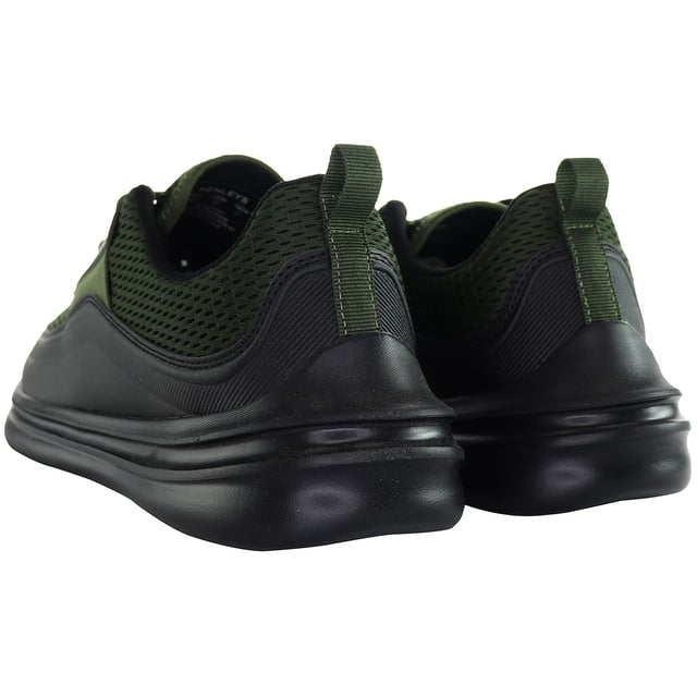 Henleys Silva Men's Black Running Trainers, a fusion of style and performance tailored for the modern athlete. Crafted with precision and designed to elevate your running experience, these trainers are your perfect companion for hitting the track or the pavement with confidence.

Key Features:

 Sleek Design:  The trainers boast a sleek black exterior, exuding a sense of sophistication while keeping your look effortlessly stylish.

 Breathable Upper: Engineered with a breathable mesh upper, these trainers ensure optimal airflow, keeping your feet cool and comfortable even during intense workouts.

 Lightweight Construction: Constructed with lightweight materials, these trainers offer a feather-light feel, allowing for unrestricted movement and agility.

 Cushioned Midsole: Equipped with a cushioned midsole, these trainers provide exceptional shock absorption, reducing impact on your joints and enhancing overall comfort during long runs.
